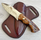 Hunting Knife 1095 Carbon Steel and Walnut Wood Handle -Blacksmith Made Camping Knife - Bushcraft Knife - Survival Knife with Sheath