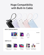 Anker Power Bank (10K, Fusion, Built-In Cable)