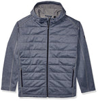 Cutter & Buck Men's Weathertec Jersey Bonded Fleece Altitude Quilted Hood Jacket, Liberty Navy, 4X Big