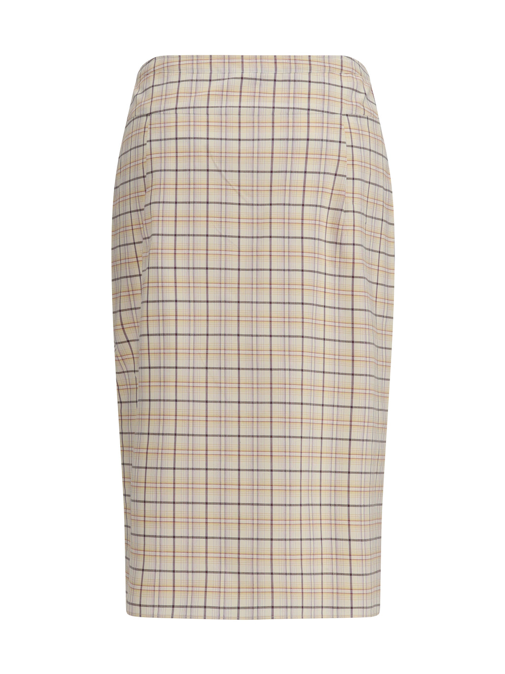 Skirt Checked Cotton Poplin Natural/Lilac