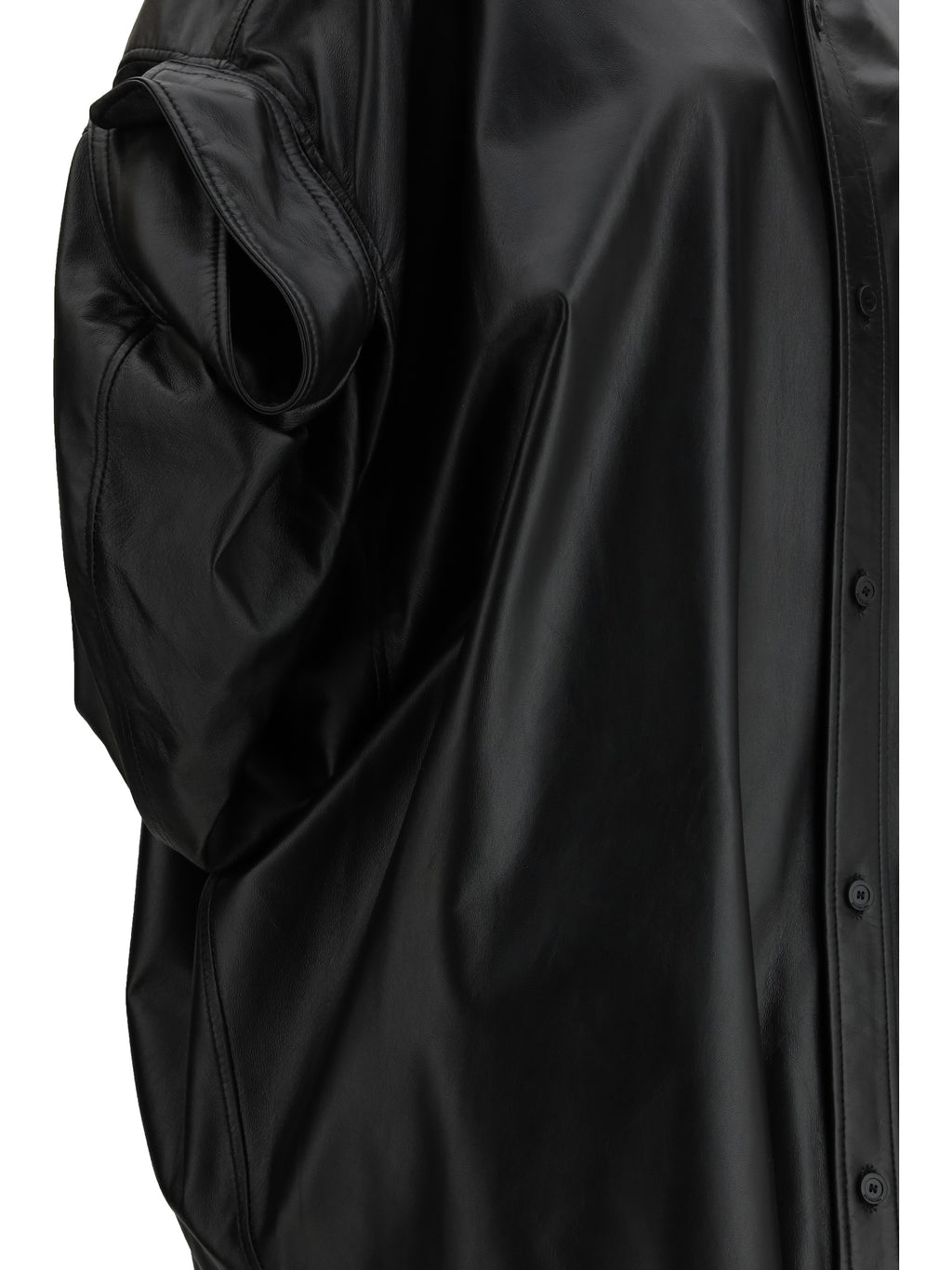 Balenciaga Tucked Sleeves Lambskin Shirt