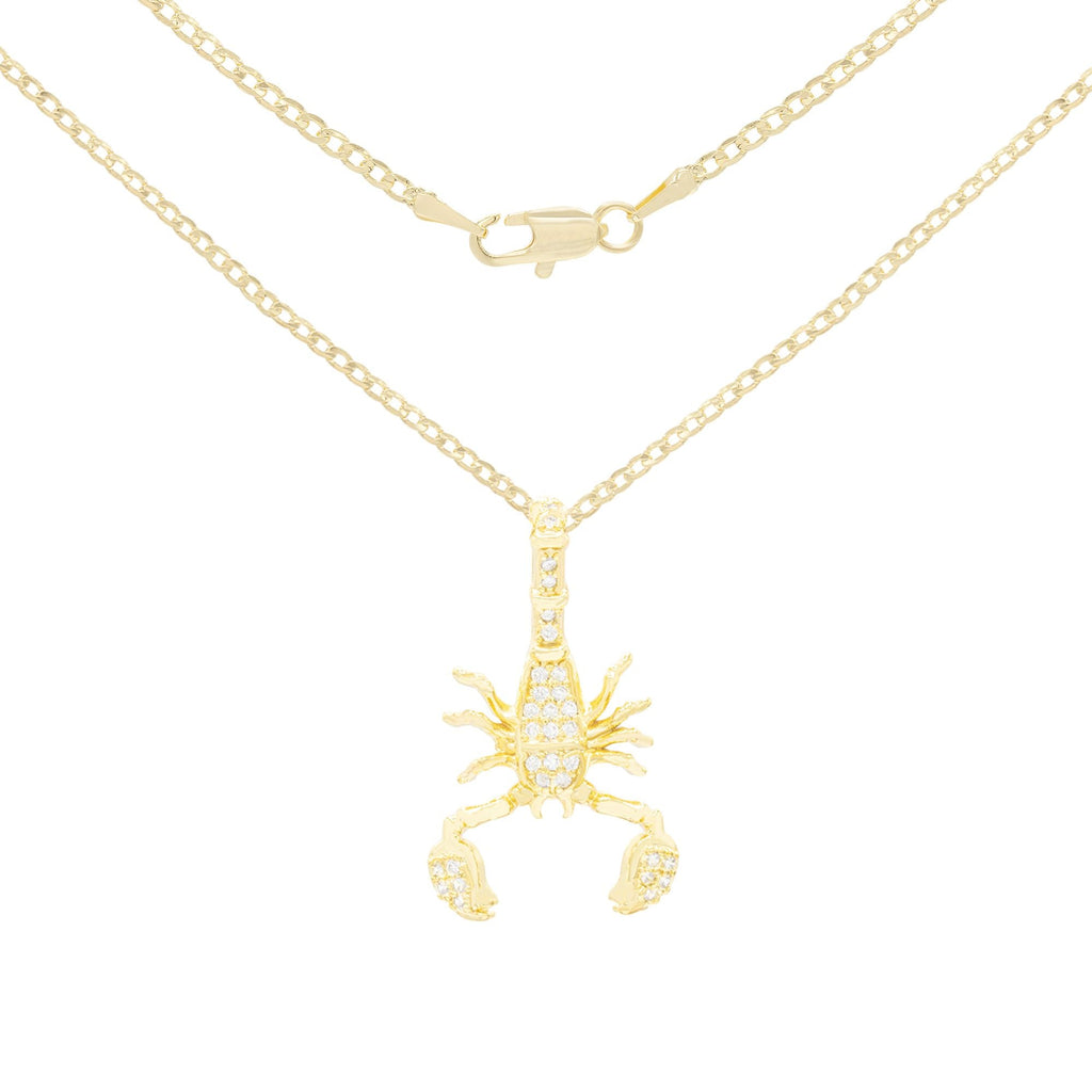 Scorpion Cubic Zirconia Pendant With Necklace Set 14K Gold Filled