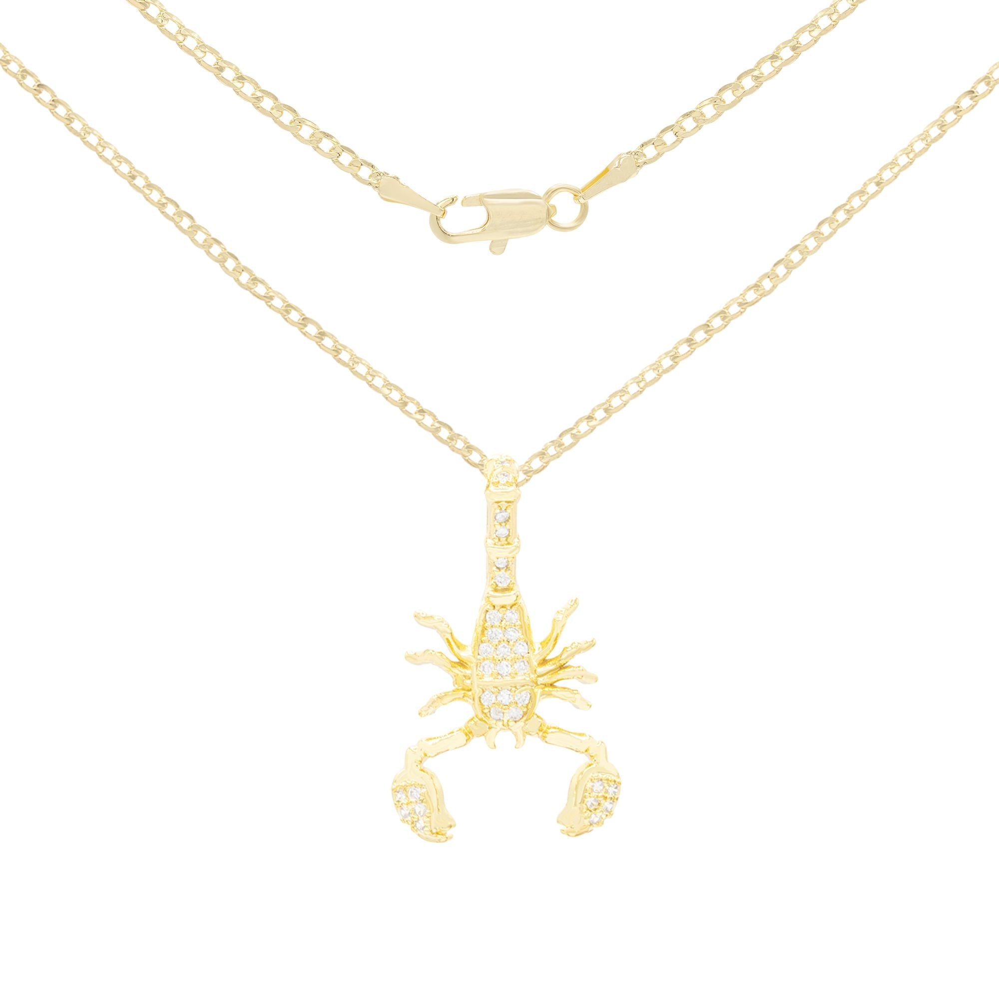 Scorpion Cubic Zirconia Pendant With Necklace Set 14K Gold Filled