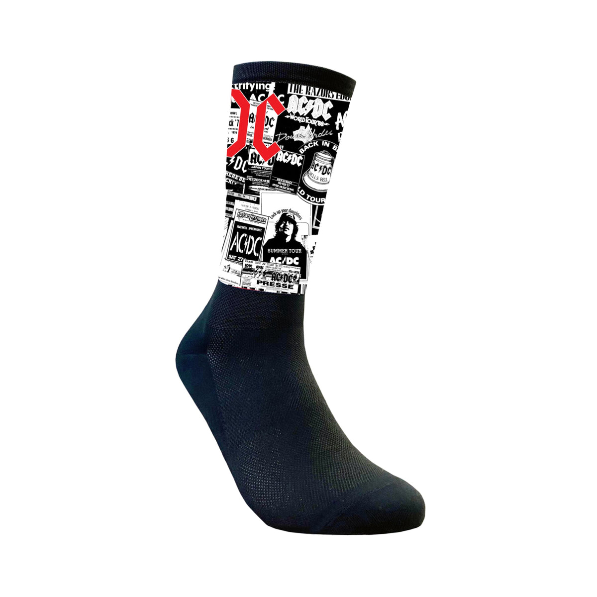 AC/DC Newsprint Tall Socks
