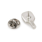 Pickleball Racket Silver Lapel Pin