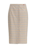 Skirt Checked Cotton Poplin Natural/Lilac