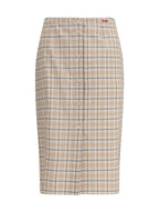 Skirt Checked Cotton Poplin Natural/Lilac