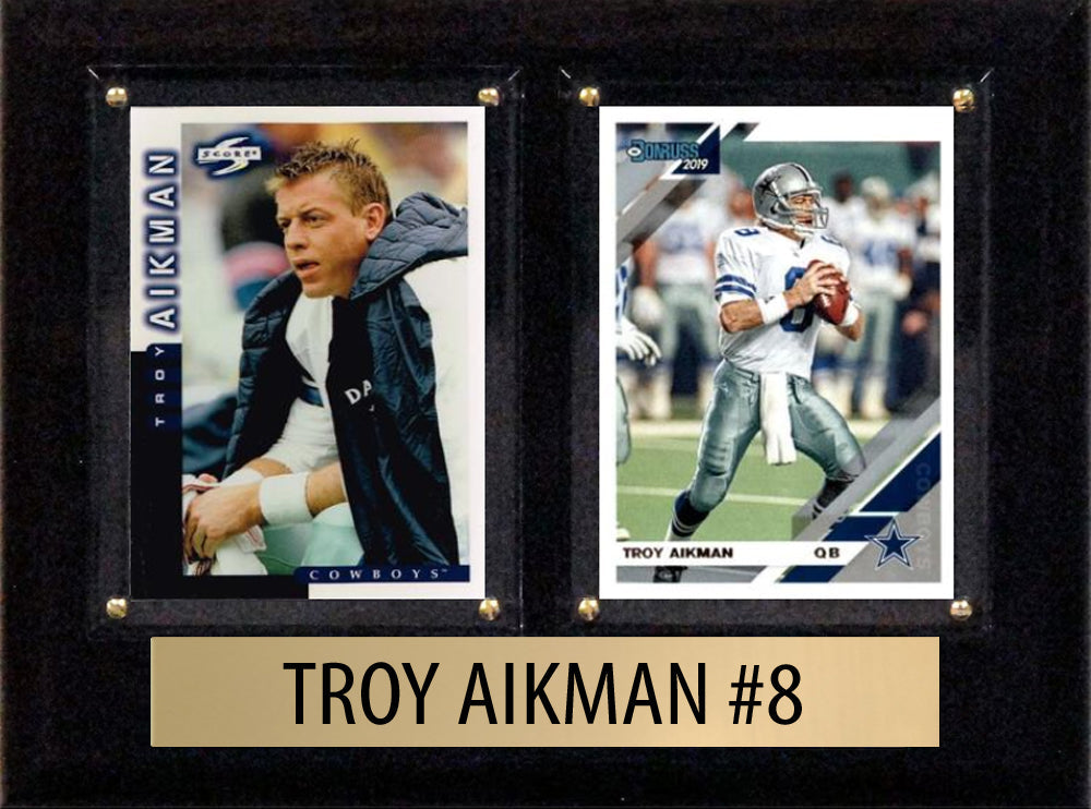 Troy Aikman 2025 2024 NFL Donruss Score 2 Card Plaque 6" x 8" Dallas Cowboys