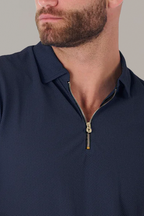 AIR Zip Polo Solid // Navy