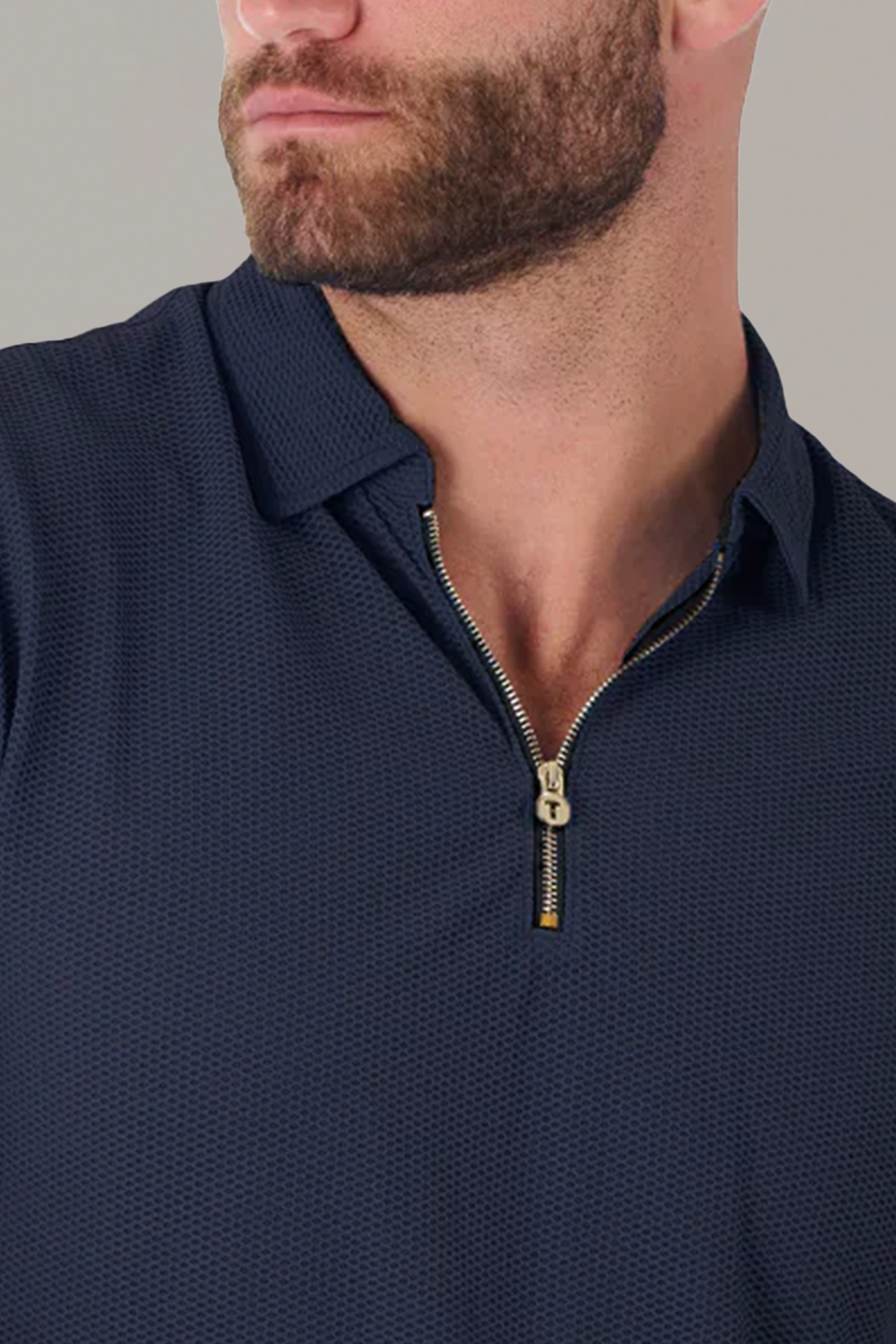AIR Zip Polo Solid // Navy