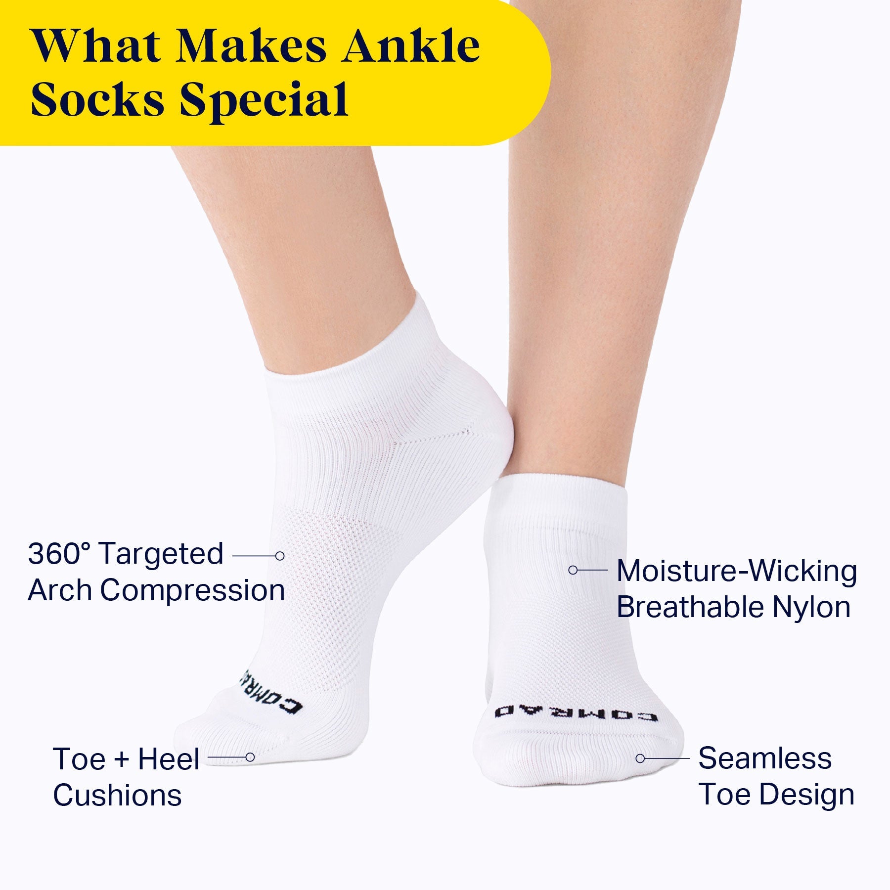 Ankle Compression Socks - 3 Pack