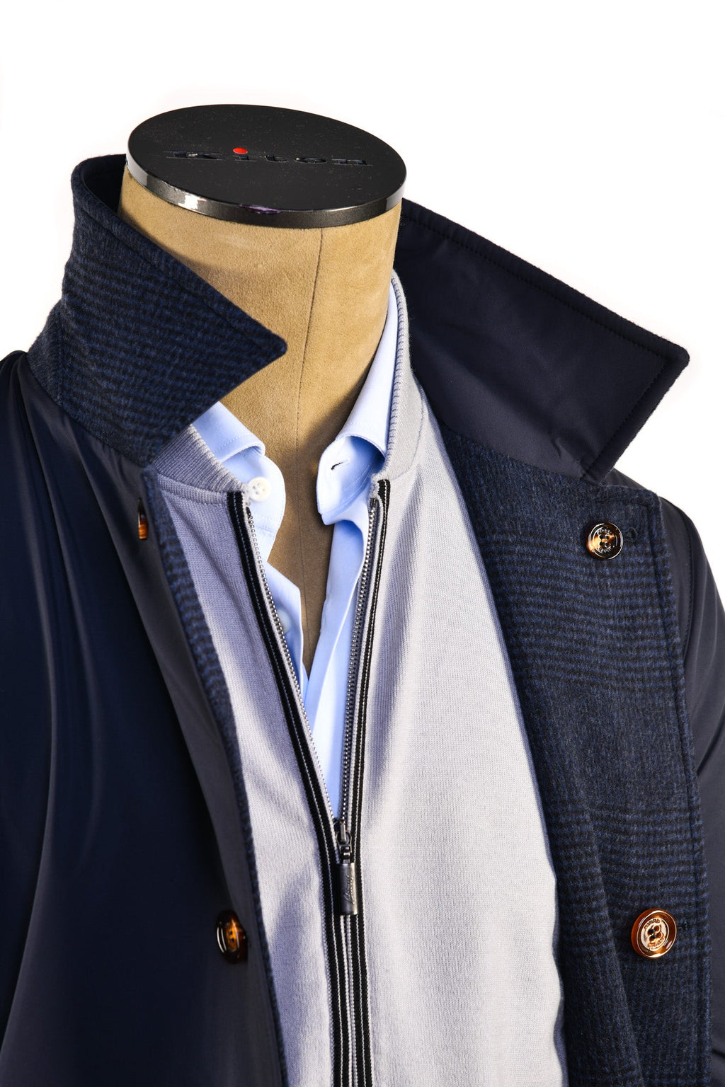 Kired by Kiton Peak Wool-Cashmere Reversible Overcoat