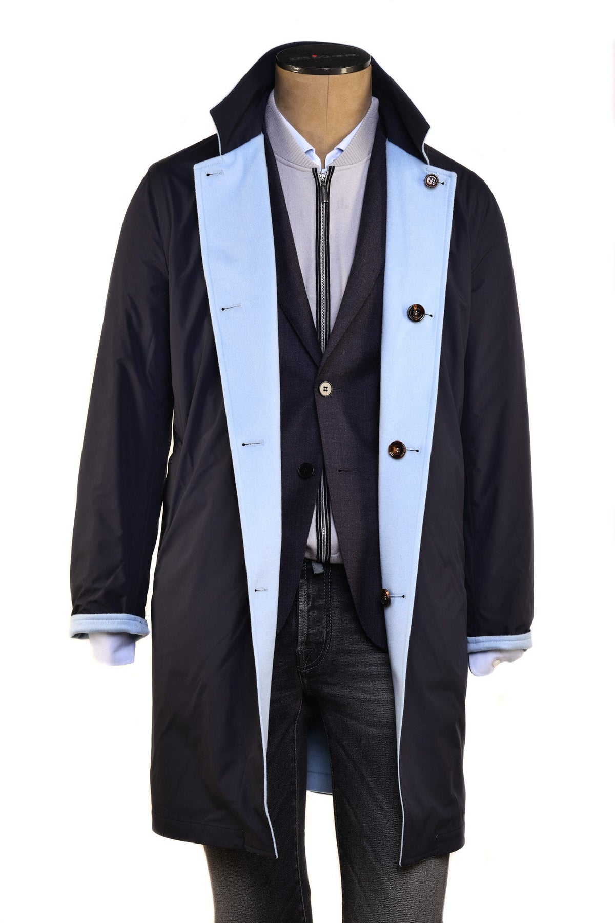 Kired by Kiton Peak Cashmere Reversible Overcoat
