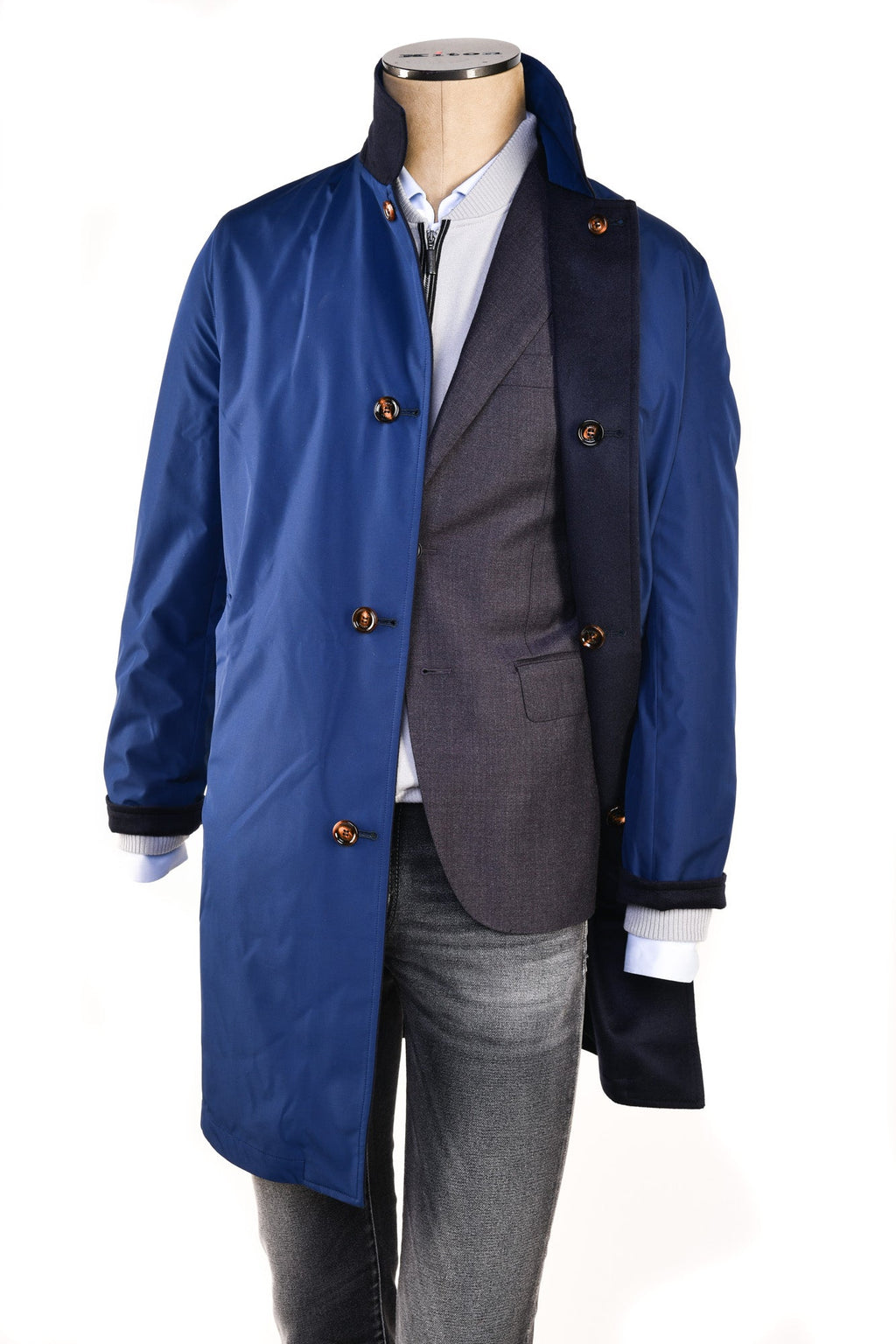 Kired by Kiton Peak Cashmere Reversible Overcoat