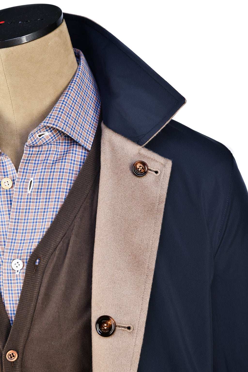 Kired by Kiton Peak Cashmere Reversible Overcoat