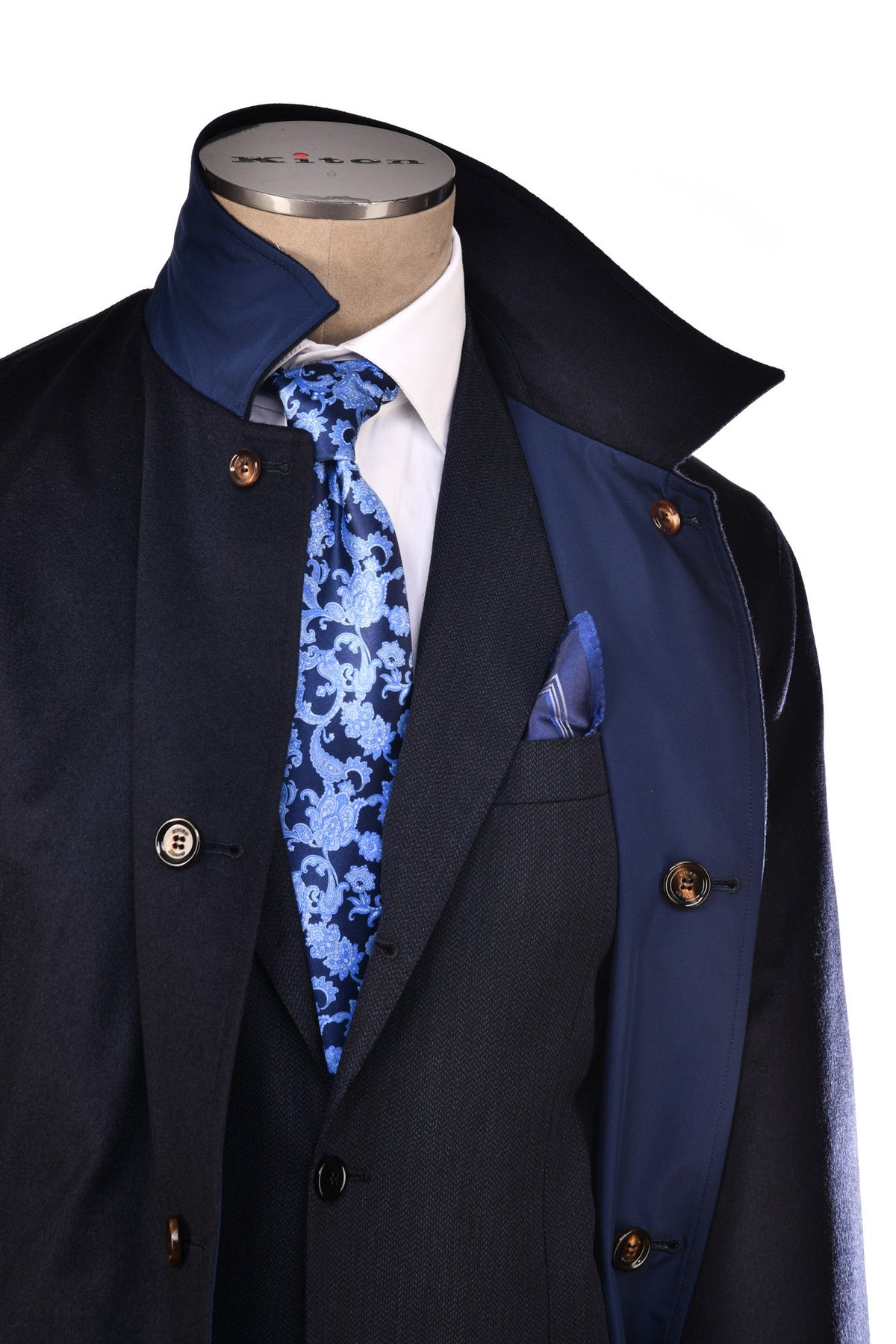 Kired by Kiton Peak Cashmere Reversible Overcoat