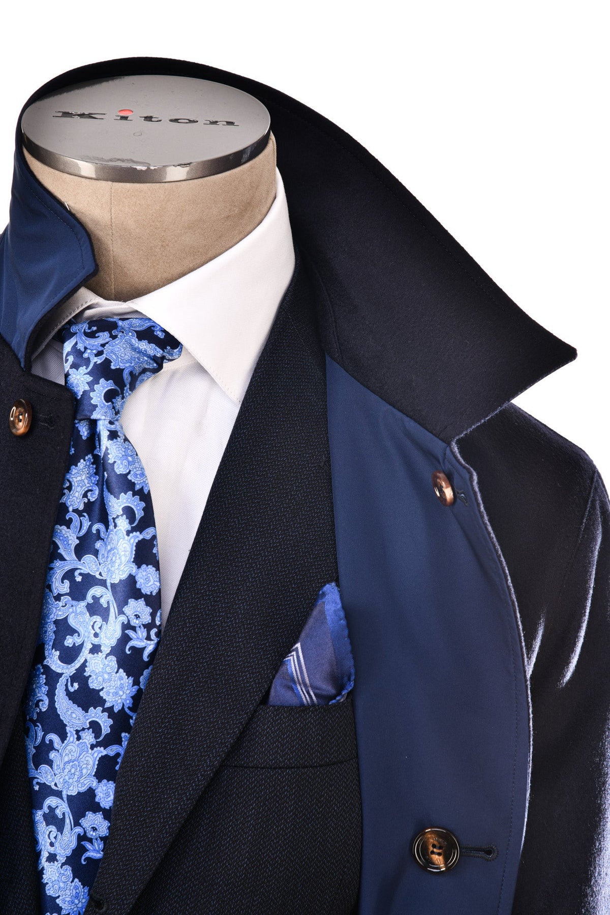 Kired by Kiton Peak Cashmere Reversible Overcoat