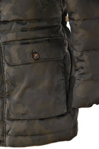 Eleventy Camo Nylon-Wool Coat w/ Removable Coyote Fur Trim Hood
