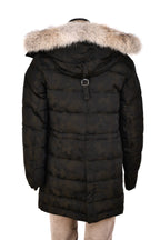 Eleventy Camo Nylon-Wool Coat w/ Removable Coyote Fur Trim Hood