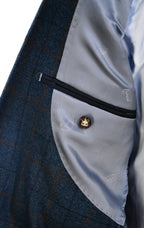 Carlo Barbera Windowpane Wool-Silk Sport Jacket