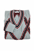Brioni V-Neck Thick Knit Sweater