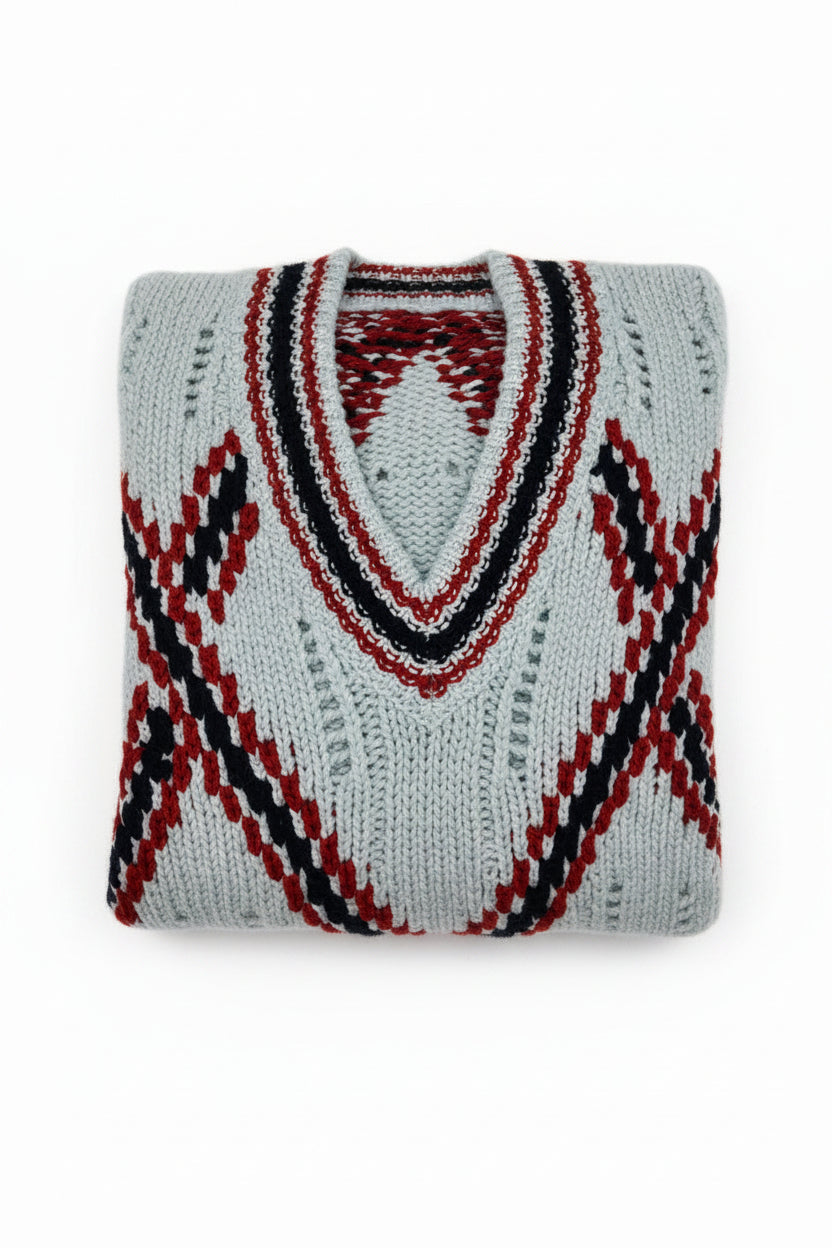 Brioni V-Neck Thick Knit Sweater