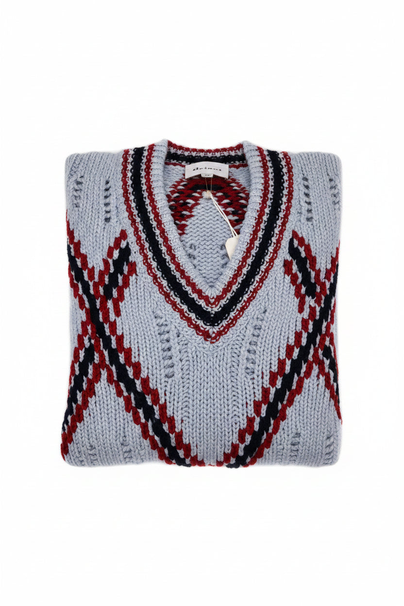 Brioni V-Neck Thick Knit Sweater