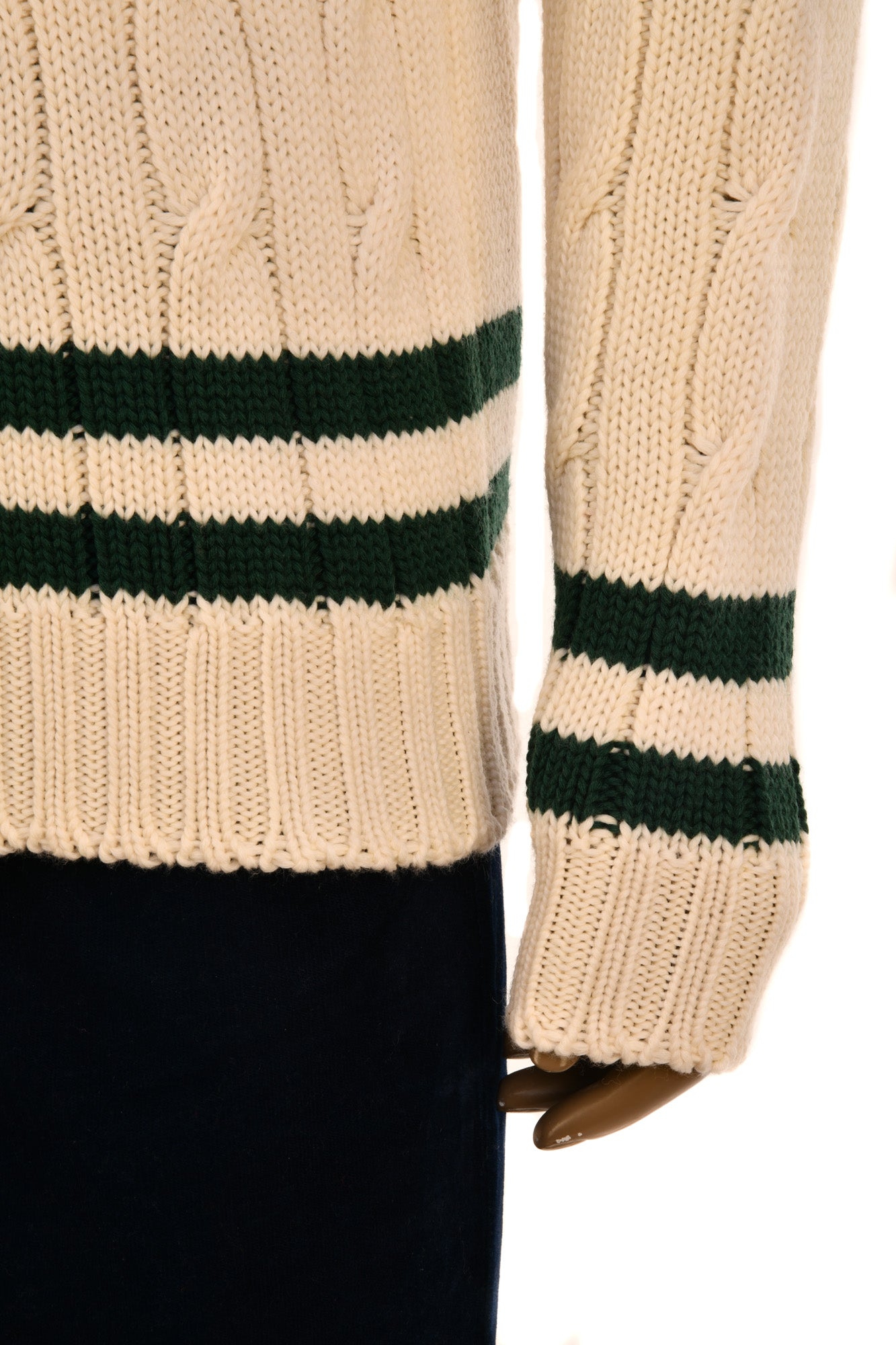 Fedeli Merino Wool V-Neck Varsity Long Sleeve Sweater