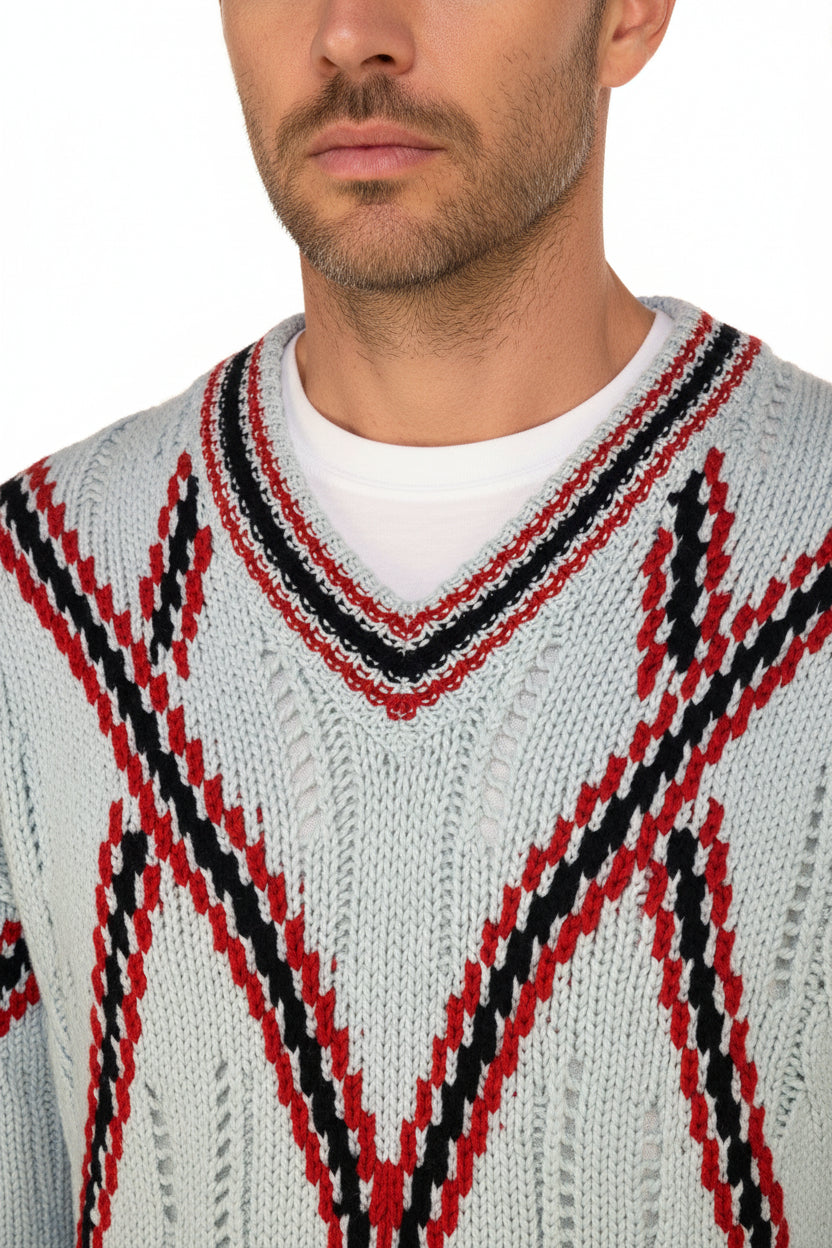 Brioni V-Neck Thick Knit Sweater