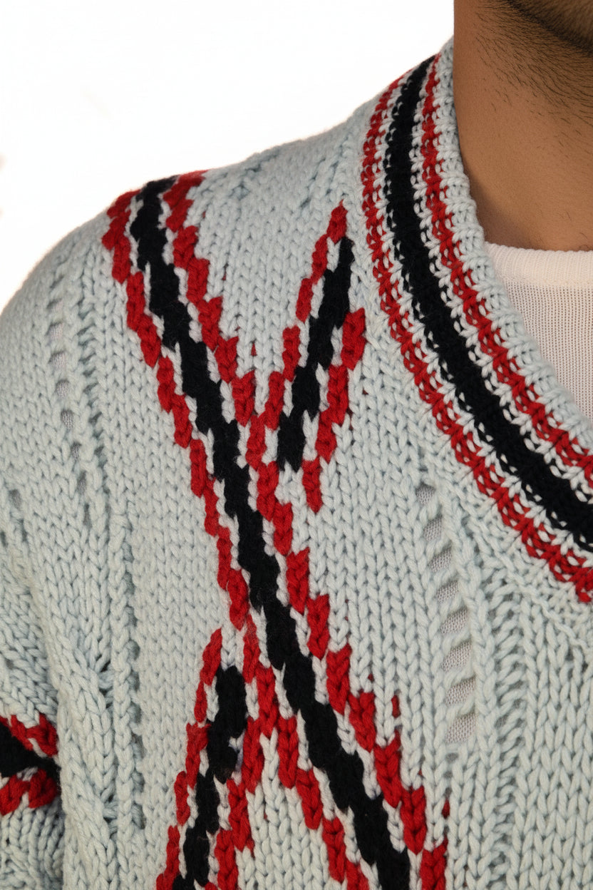 Brioni V-Neck Thick Knit Sweater
