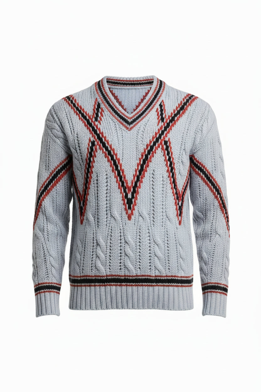 Brioni V-Neck Thick Knit Sweater