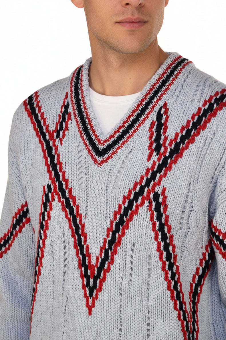 Brioni V-Neck Thick Knit Sweater