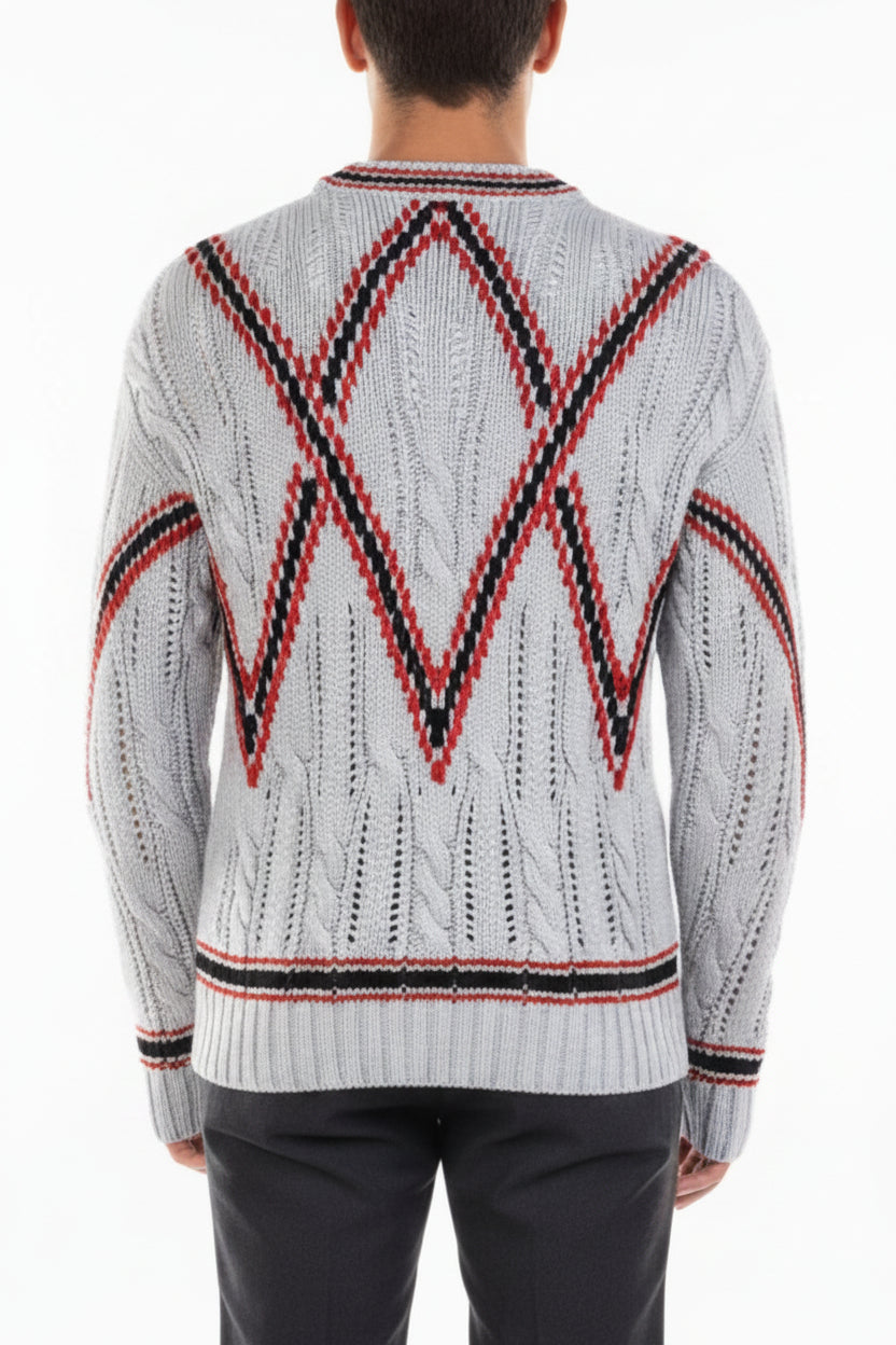Brioni V-Neck Thick Knit Sweater