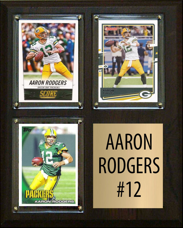 Aaron Rodgers 3 Card Plaque Donruss Fleer Topps 2025 2024 Green Bay Packers