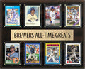 Milwaukee Brewers All Time Greats Legends Plaque 8 Cards Robin Yount Paul Molitor