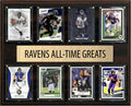 Baltimore Ravens All Time Greats Legends Plaque 8 Cards Ray Lewis Ed Reed Lamar Jackson Suggs