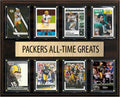Green Bay Packers All Time Greats Legends Plaque 8 Cards Brett Favre Aaron Rodgers