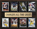 Los Angeles Chargers All Time Greats Legends Plaque 8 Cards LaDanian Tomlinson Phillip Rivers