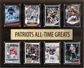 New England Patriots All Time Greats Legends Plaque 8 Cards Tom Brady Rob Gronkowski