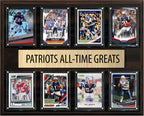 New England Patriots All Time Greats Legends Plaque 8 Cards Tom Brady Rob Gronkowski
