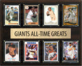 San Francisco Giants All Time Greats Legends Plaque 8 Cards Willie Mays Buster Posey