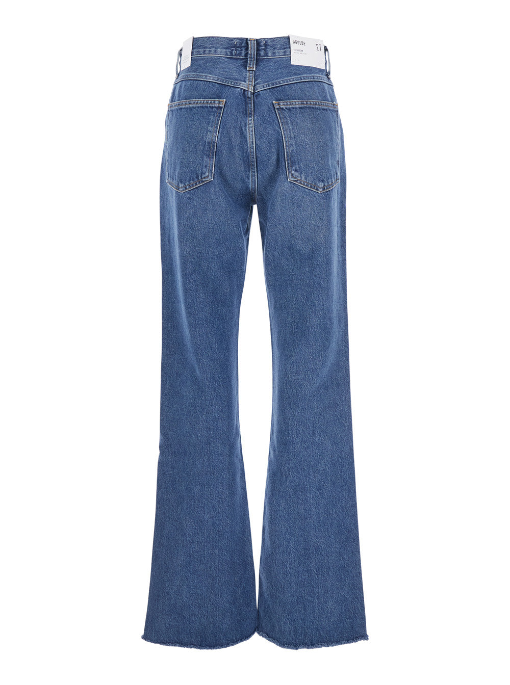 Blue Flared Leg Jeans With Logo Patch