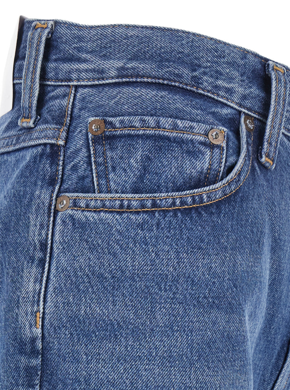 Blue Flared Leg Jeans With Logo Patch