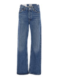 Blue Denim Jeans With Belt Loops