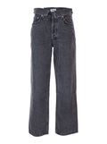 Black Jeans With Front-Fold Design