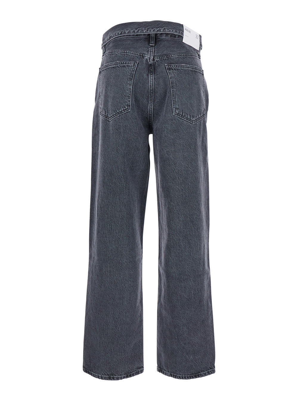 Black Jeans With Front-Fold Design