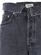 Black Jeans With Front-Fold Design