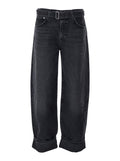 Arcane Grey Jeans With Belt and Turn-Up Hem