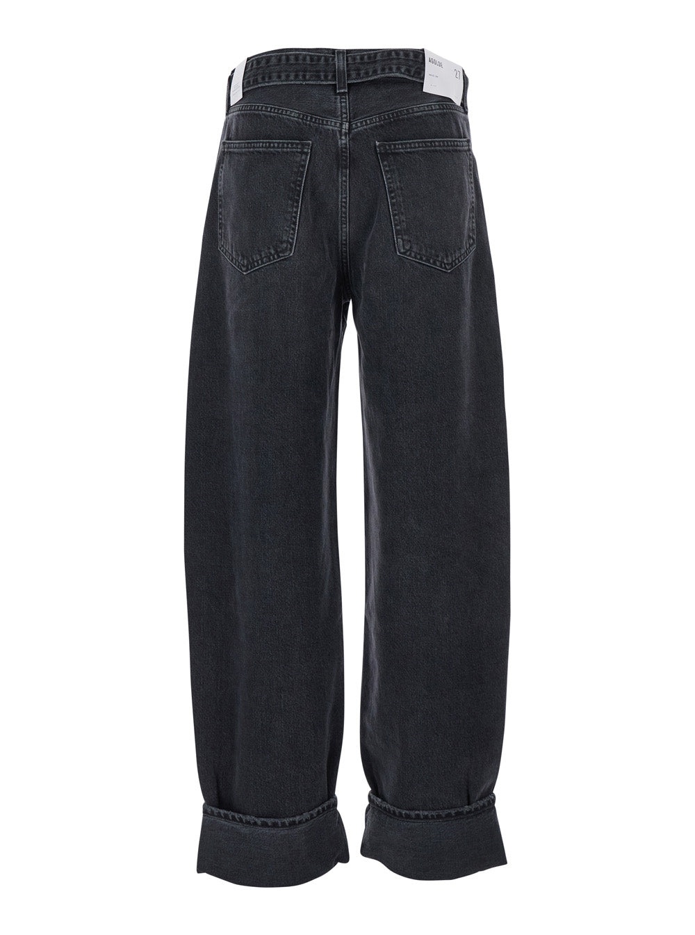 Arcane Grey Jeans With Belt and Turn-Up Hem