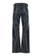 Black Pants With Belt Loops in Leather Blend